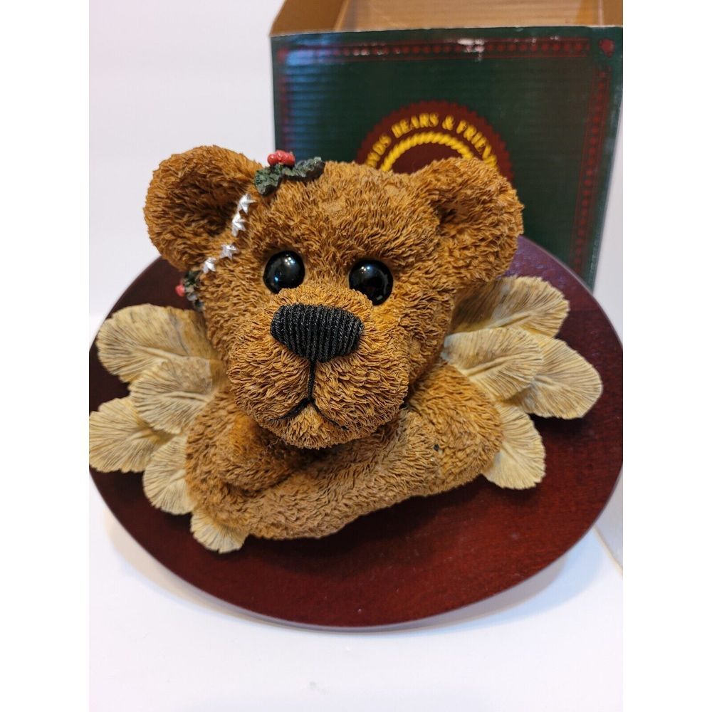 Boyds Bears Figurines, Angelica...In Flight..plaque w/wood stand